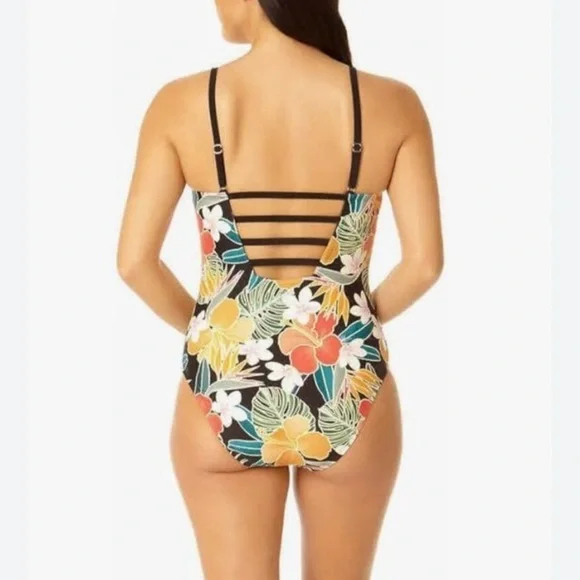 Hurley Floral One-Piece Swimsuit, XL - Picture 2 of 4